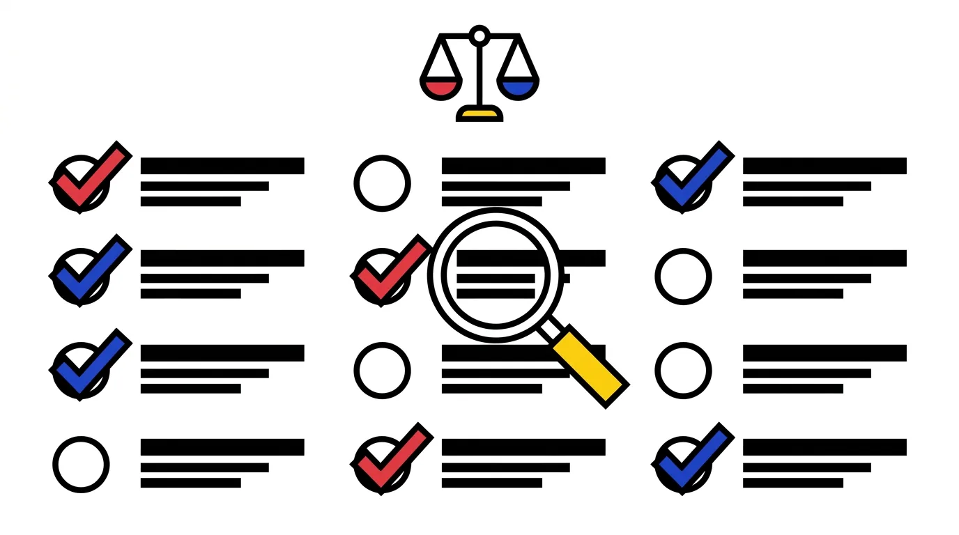 AI marketing platforms compared on a checklist board